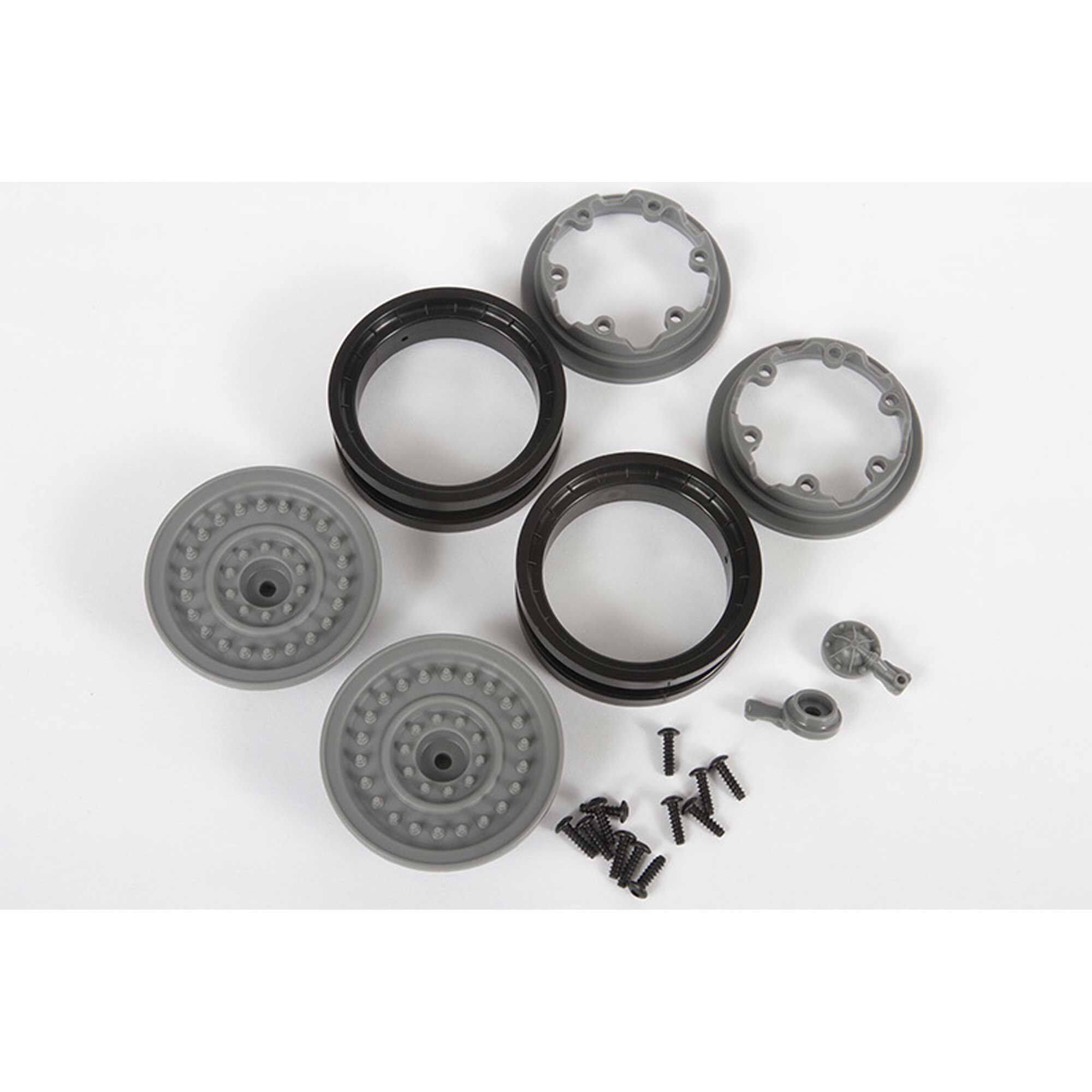 1/10 MW19 1.9 Beadlock Wheels, 12mm Hex, Gray (2) | Axial Adventure