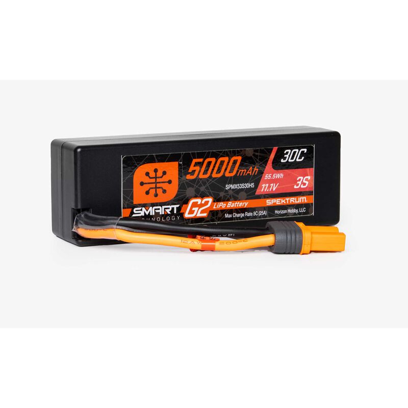 11.1V 5000mAh 3S 30C Smart G2 Hardcase LiPo Battery: IC5