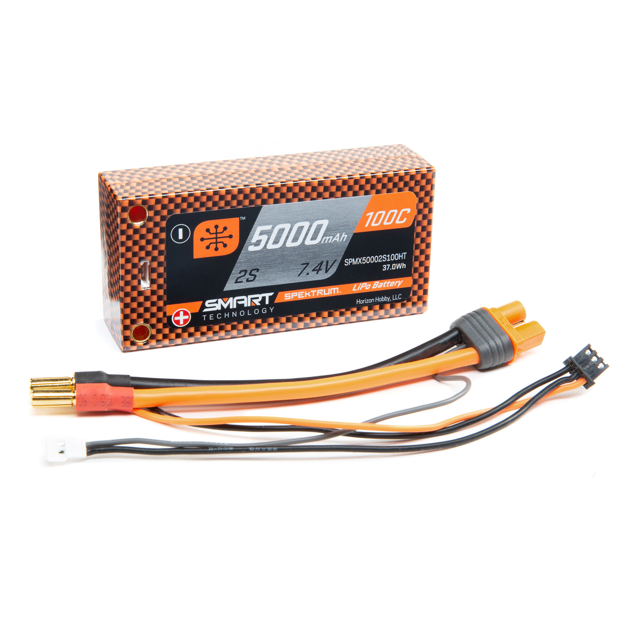 7.4V 5000mAh 2S 100C Smart Race Shorty Hardcase LiPo Battery