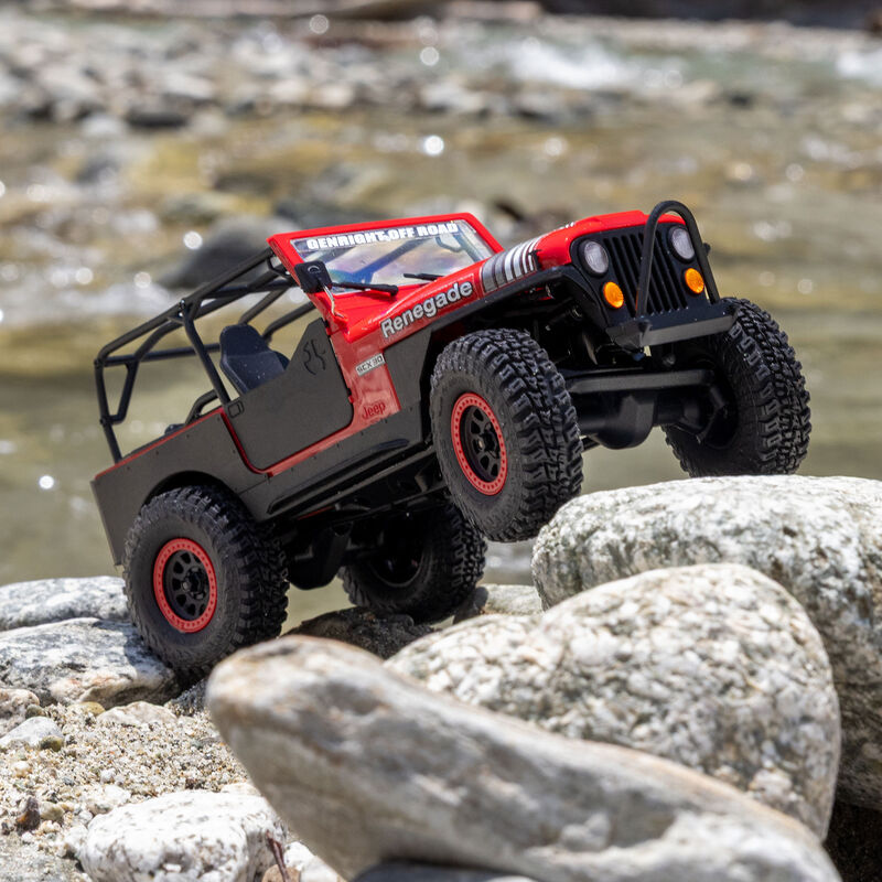 Axial 1/30 SCX30 Jeep CJ-7 GenRight 4X4 RTR Brushed Rock Crawler (Battery & Charger Included), Red