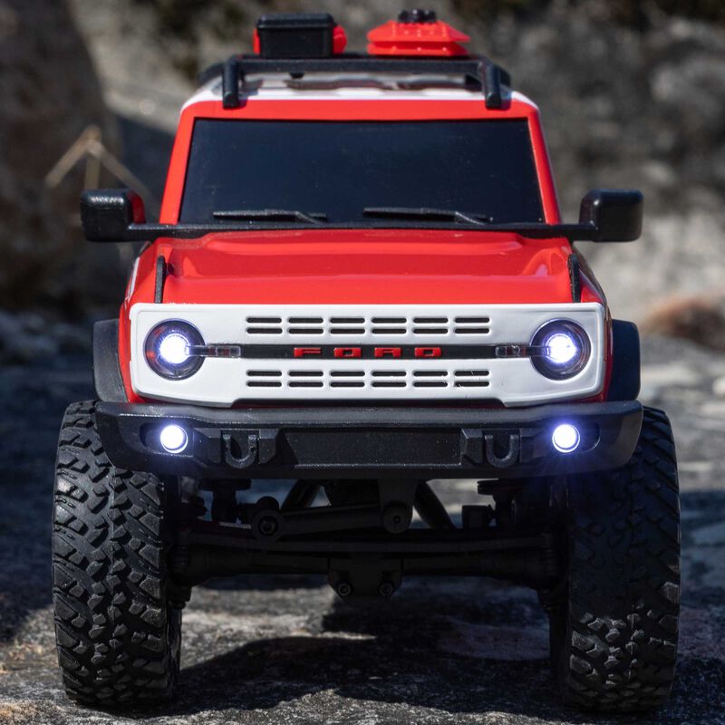 Axial SCX24 Ford Bronco Heritage Edition 4X4 Ready to Run RC Rock Crawler 1:24, moteur à brosse, camion tout-terrain, télécommandé, couple supplémentaire, avec batterie et chargeur, rouge