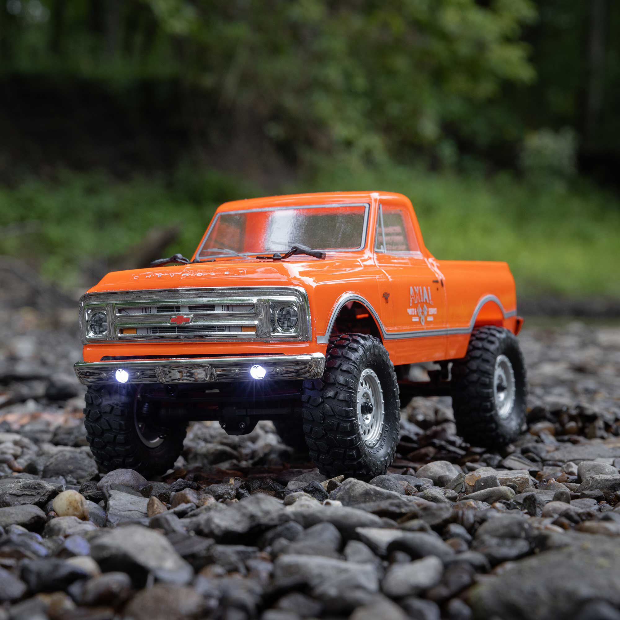 1 24 SCX24 1967 Chevrolet C10 4X4 RTR Brushed Rock Crawler Battery Charger Included Orange Axial Adventure