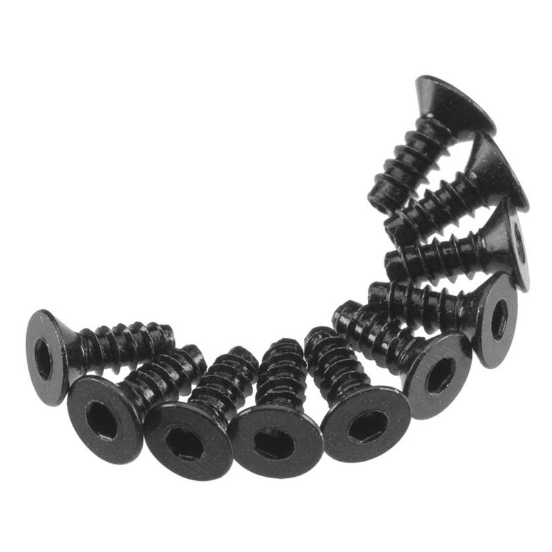 Hex Socket Tap Flat Head M3x8mm, Black (10)
