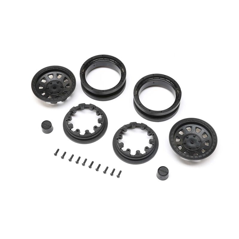 1.9 Raceline Daytona Beadlock Wheels, Black (2)