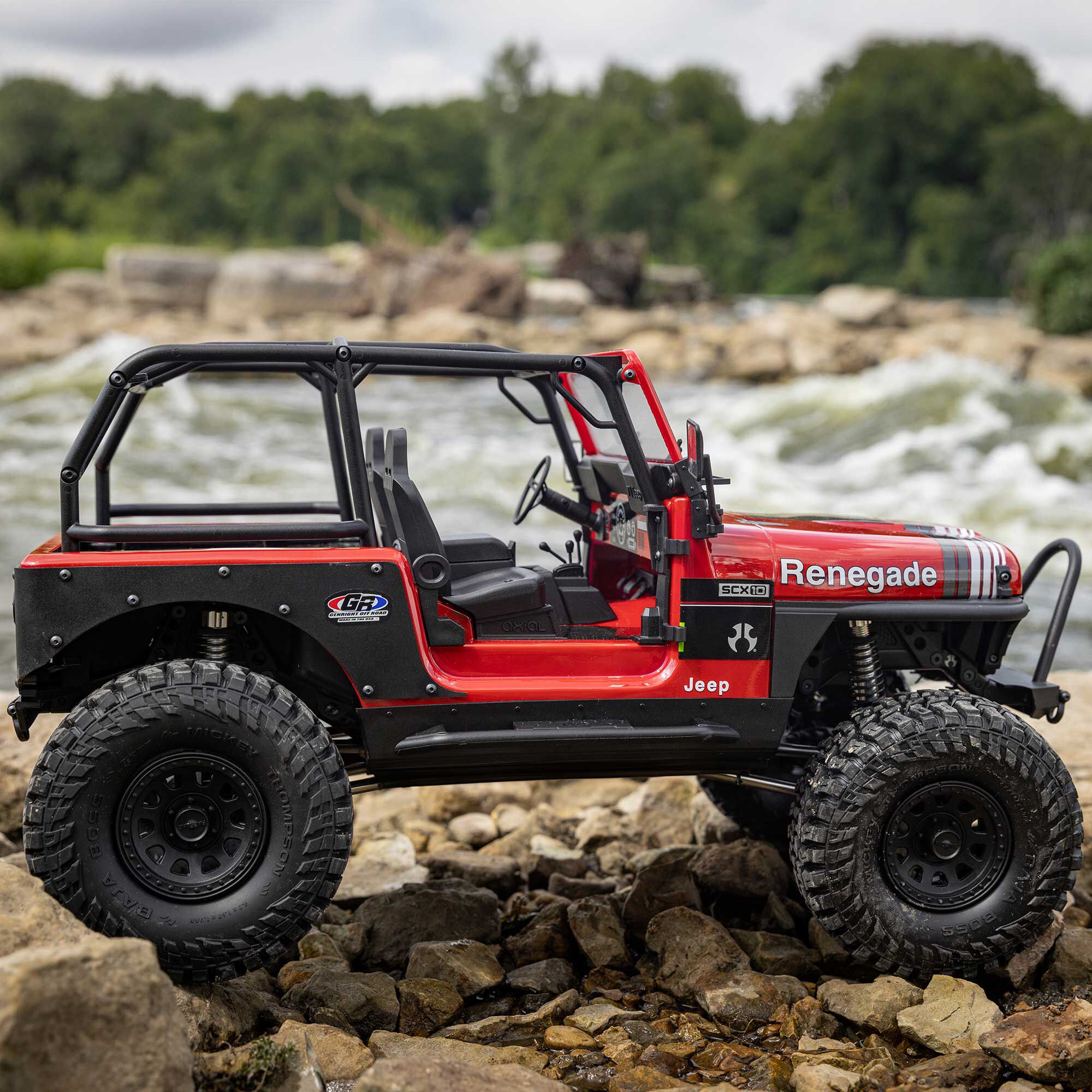 1/10 SCX10 III Jeep CJ-7 4X4 RTR Brushed Rock Crawler, Red | Axial