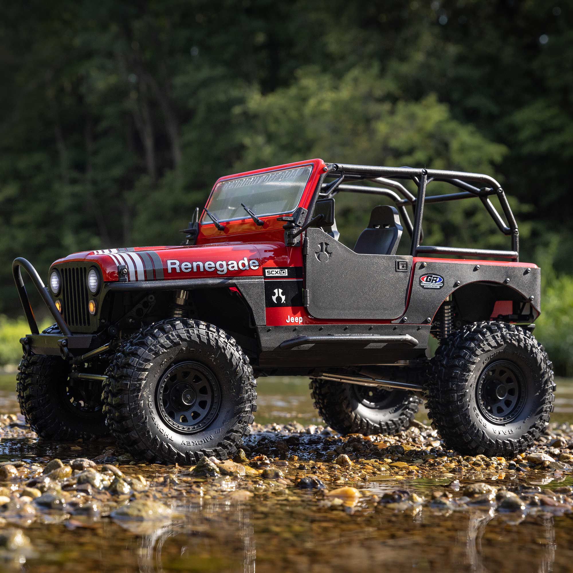 1/10 SCX10 III Jeep CJ-7 4X4 RTR Brushed Rock Crawler, Red | Axial