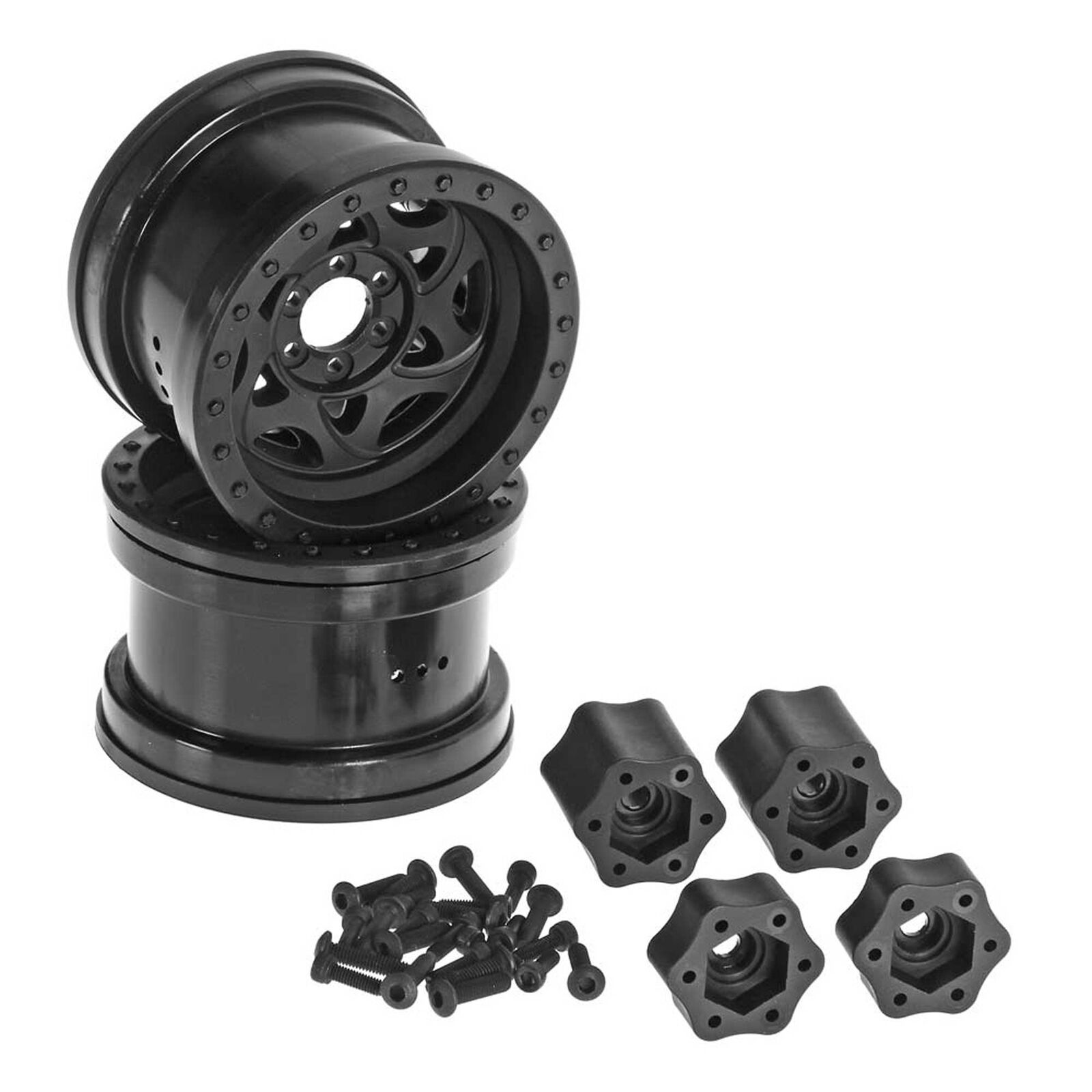1/10 2.2 Walker Evans Wheels, 12mm Hex, w/ Hex Adapters, Black (2)
