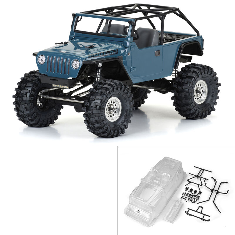 1/10 2004 Jeep LJ Clear Body/Trail Cage 12.3" Wheelbase Crawlers