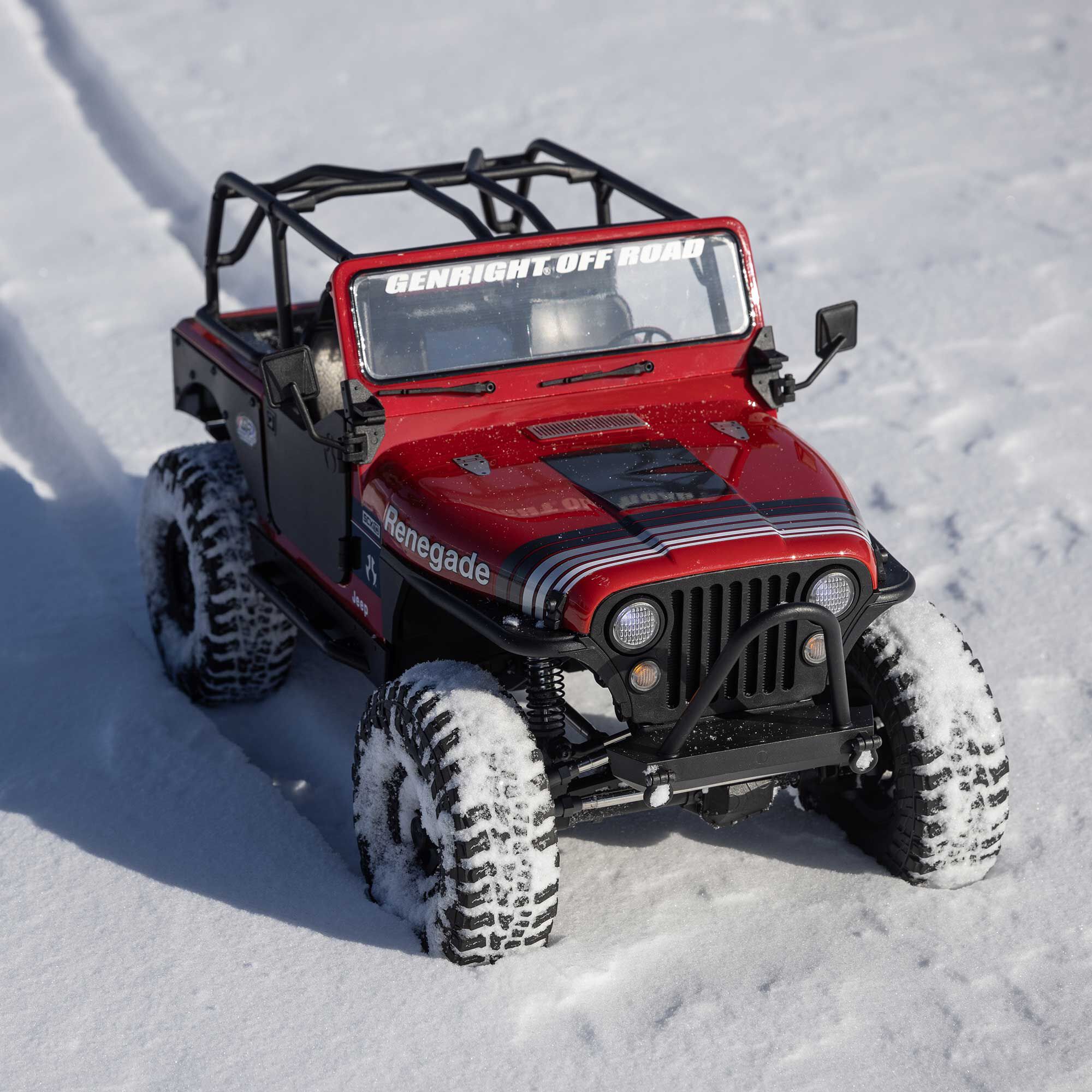 1/10 SCX10 III Jeep CJ-7 4X4 RTR Brushed Rock Crawler, Red | Axial