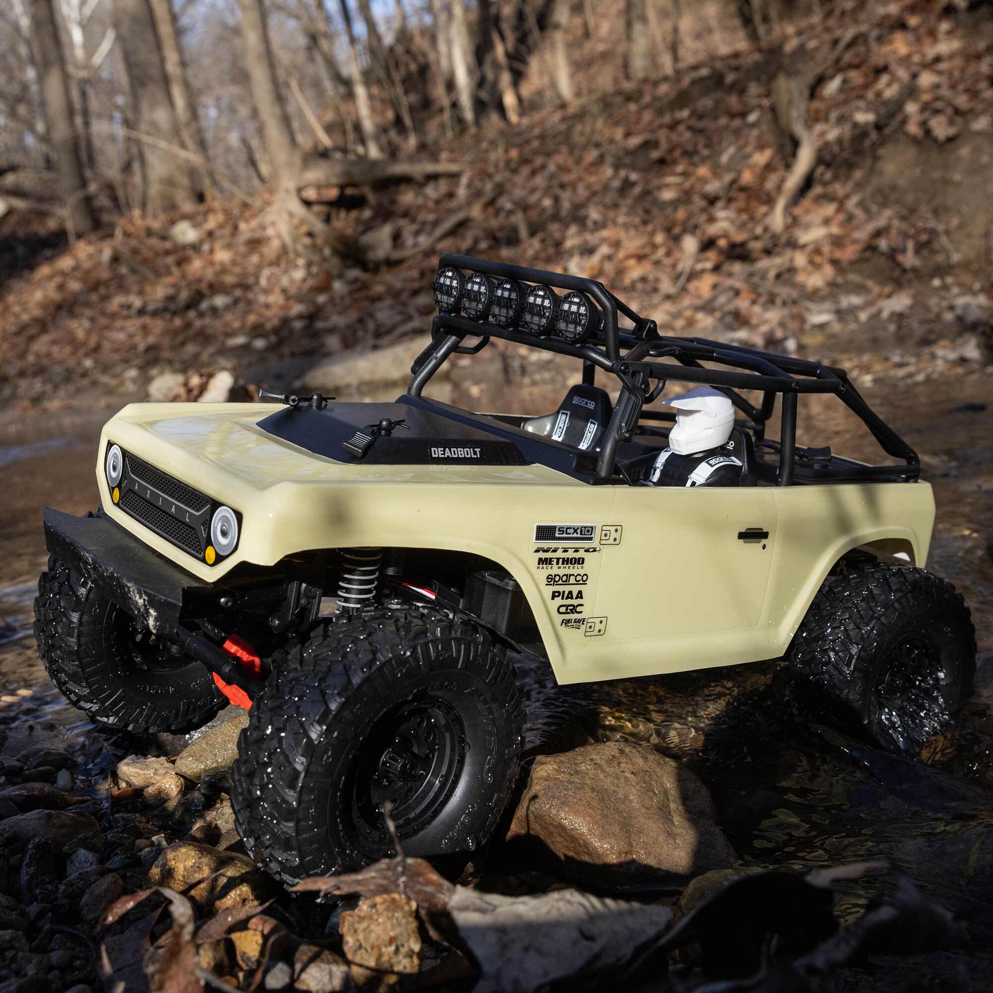 Axial 1/10 SCX10 II Deadbolt 4X4 Brushed RTR, Tan | Axial Adventure