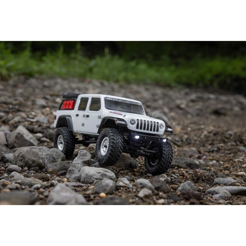 1/24 SCX24 Jeep JT Gladiator 4X4 RTR Brushed Rock Crawler (Battery & Charger Included), White