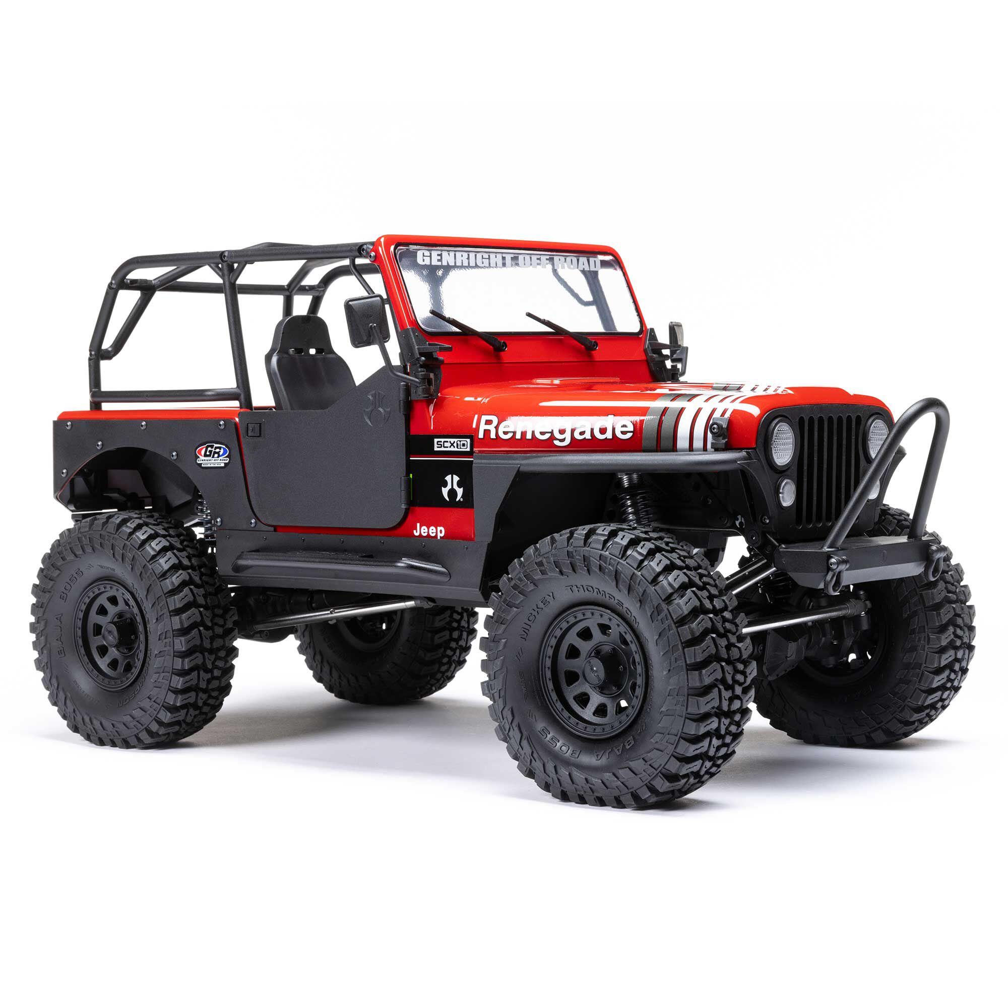 アキシャルSCX10 III Jeep CJ7 1/10 SCX10 III Jeep CJ-7 4X4 RTR Brushed Rock Crawler, Red | Axial