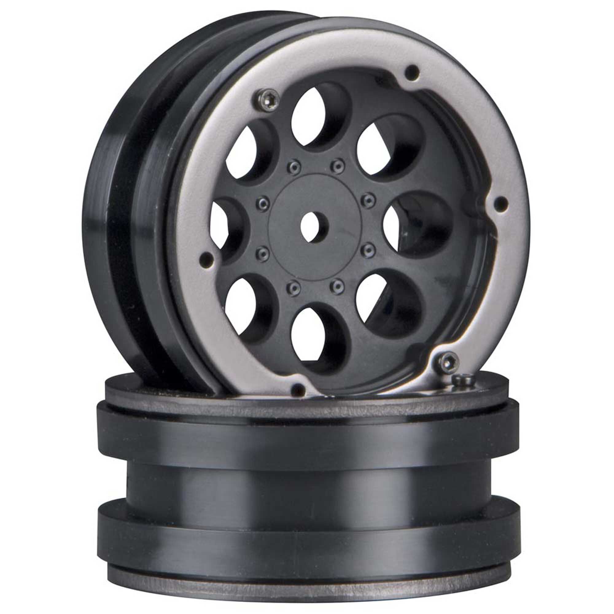 1/10 8-Hole 1.9 Beadlock Wheels, 12mm Hex, Black (2) | Axial Adventure