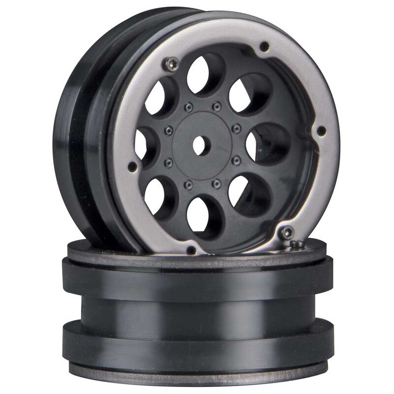 1/10 8-Hole 1.9 Beadlock Wheels, 12mm Hex, Black (2)