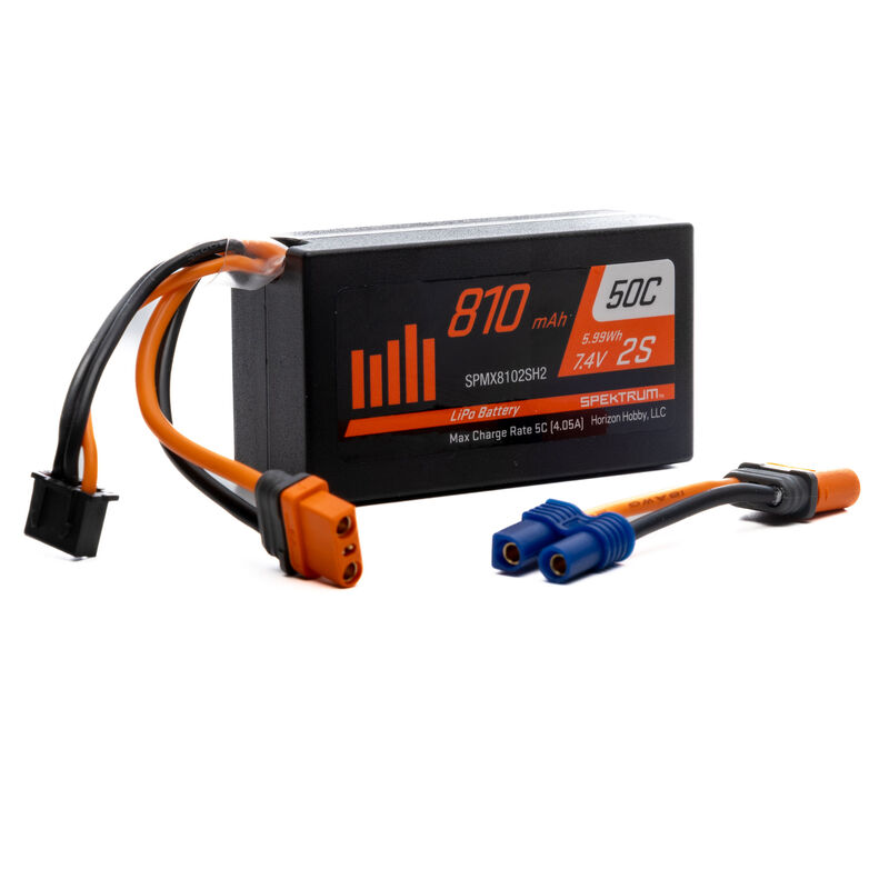 7.4V 810mAh 2S 50C LiPo Battery: IC2