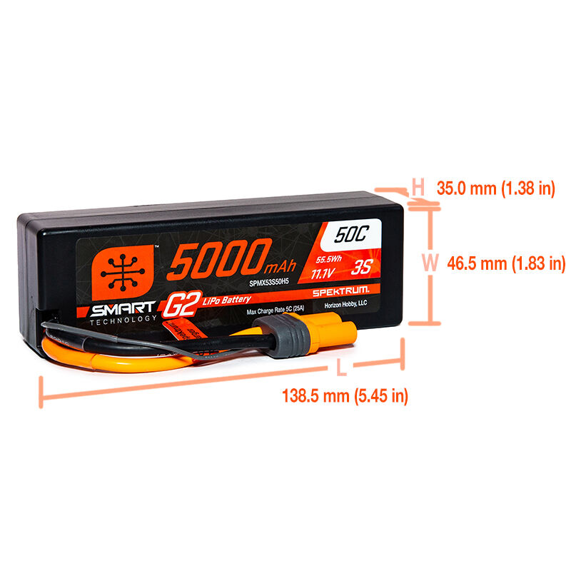 Spektrum SPMX53S50H5 3S 11,1V 5000mAh 50C Smart G2 LiPo-Akku
