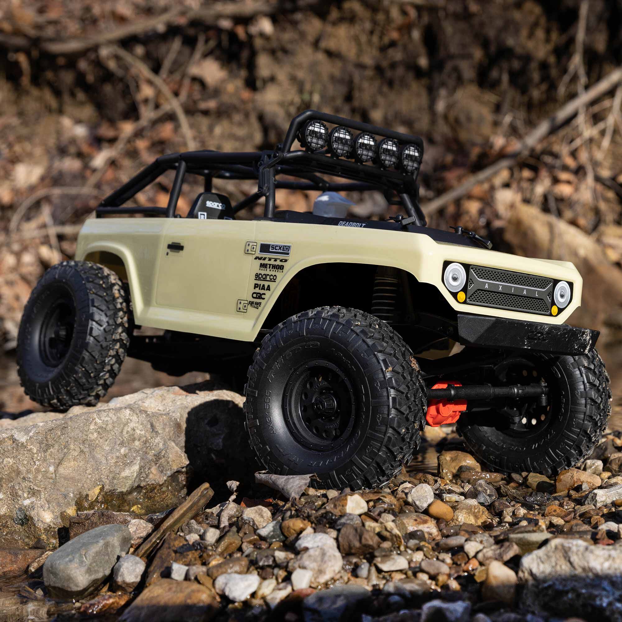 Axial 1/10 SCX10 II Deadbolt 4X4 Brushed RTR, Tan | Axial Adventure