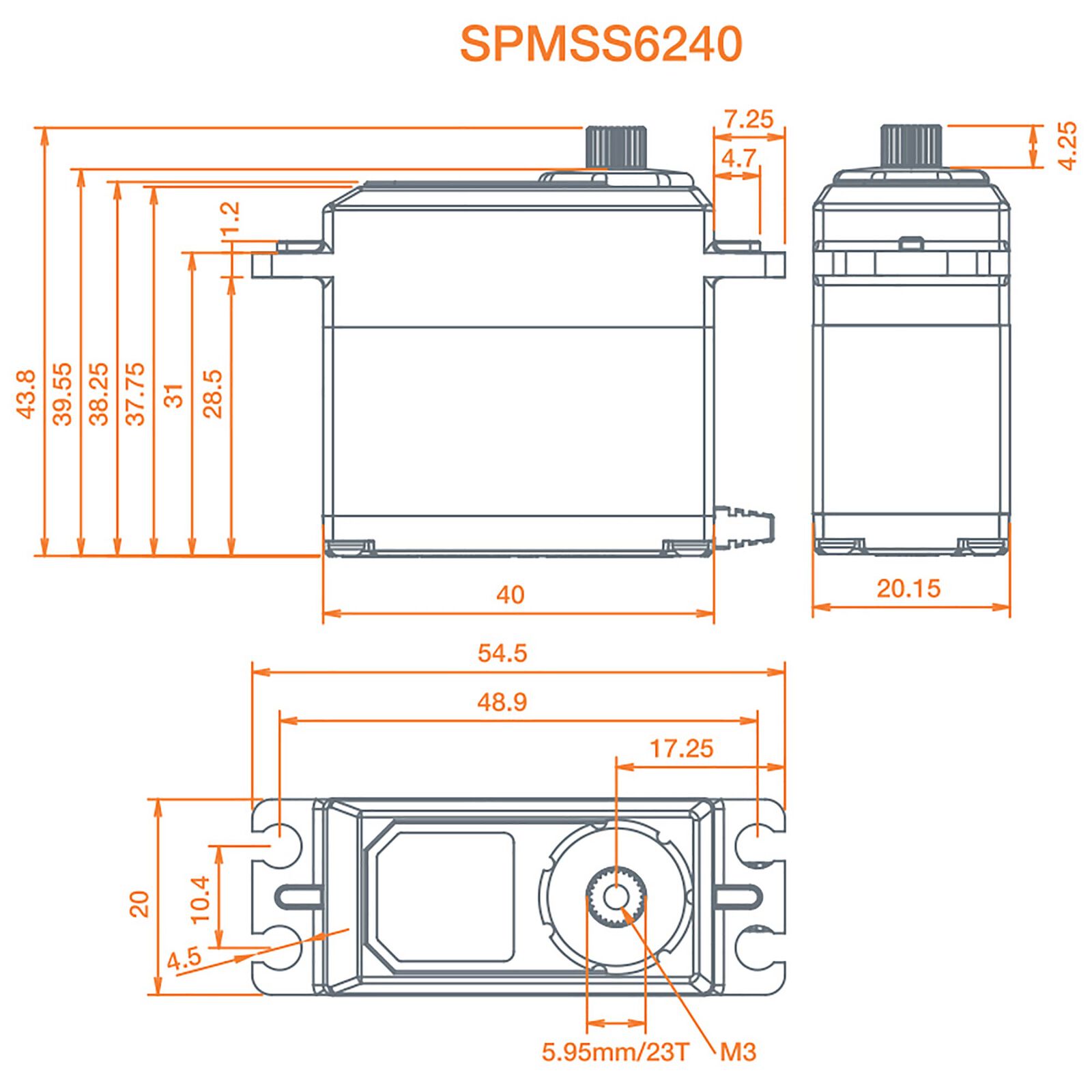 S6240 Standard Digital High Speed Waterproof Metal Gear Surface Servo Axial Adventure