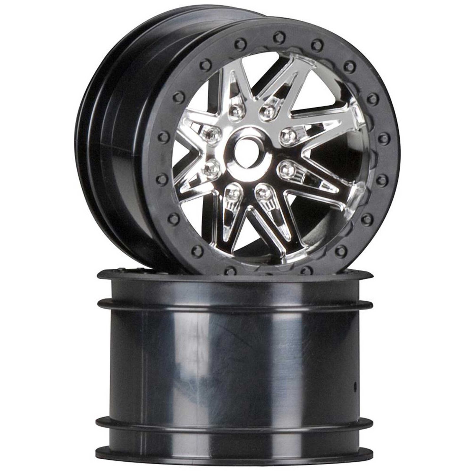 1/10 Rebel 2.2 Wheels, 12mm Hex, Black Chrome (2)