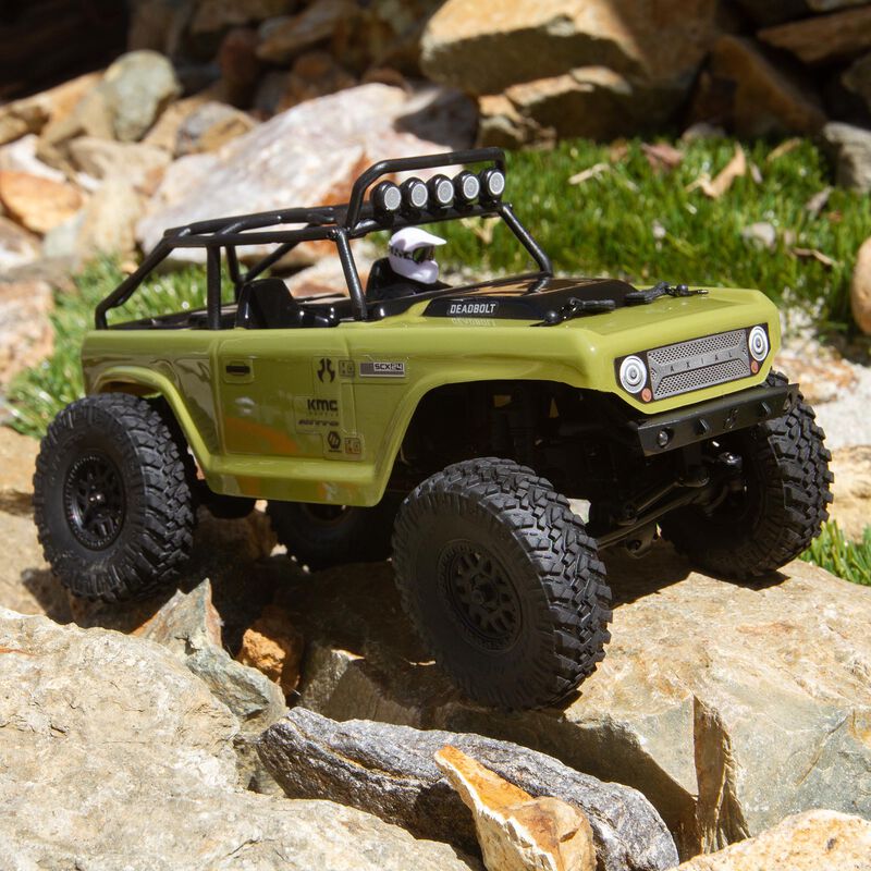 1/24 SCX24 Deadbolt 4X4 RTR Brushed Rock Crawler (Battery & Charger Included), Green