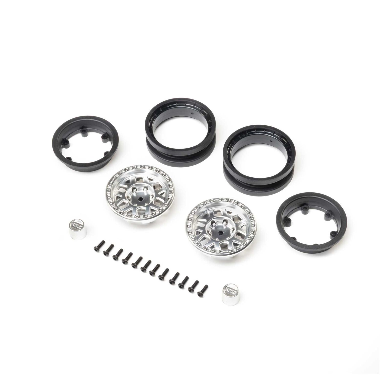 Axial 1.9" KMC Mesa Beadlock Wheels, Satin Chrome (2)