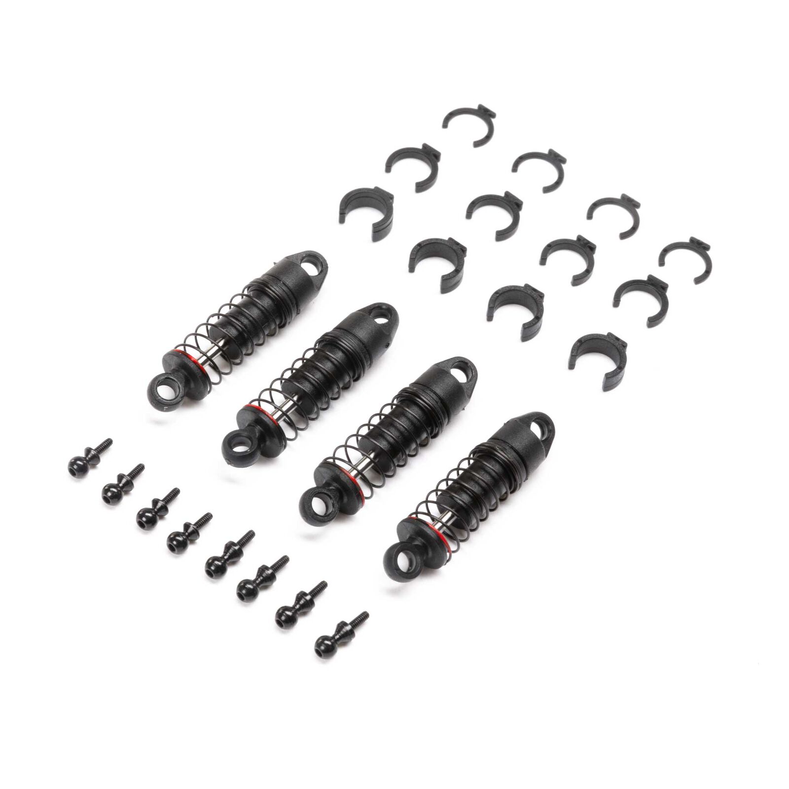 Oil Shock Set 6mm, (.213 lbs/in Red): SCX24 (4)