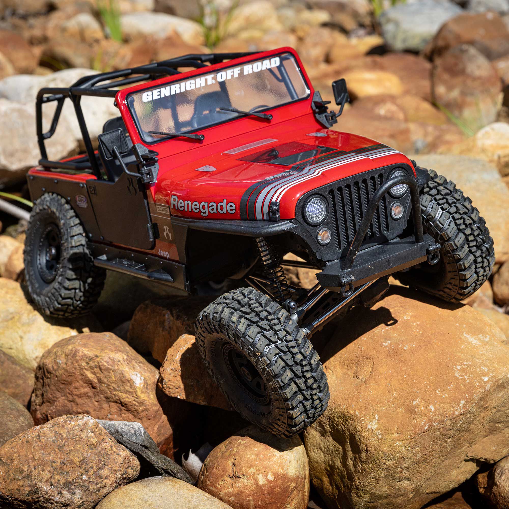Axial 1/10 SCX10 III Jeep CJ-7 4X4 RTR Brushed Rock Crawler, Red