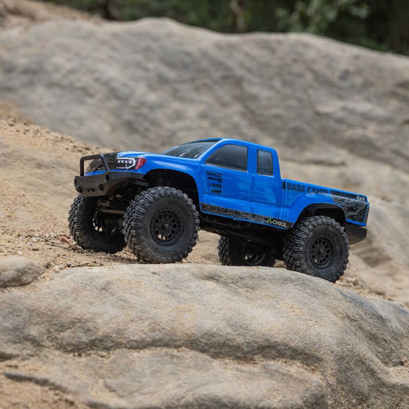 1/24 SCX24 Base Camp 4X4 RTR Brushed Rock Crawler (Battery & Charger Included), Blue