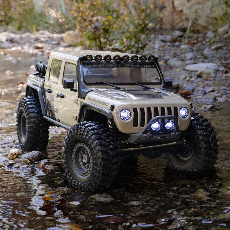 Axial 1/10 SCX10 III Motobilt Waypoint Jeep JT Gladiator 4X4 RTR Brushed Rock Crawler, Tan