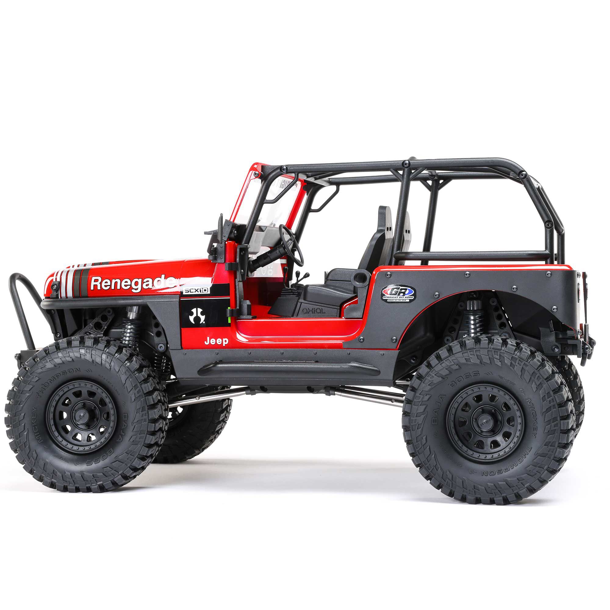 1/10 SCX10 III Jeep CJ-7 4X4 RTR Brushed Rock Crawler, Red | Axial