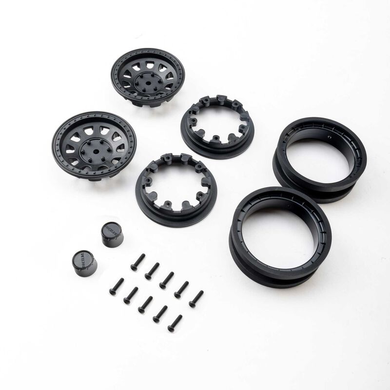 1.9 Raceline Daytona Beadlock Wheels, Black (2)