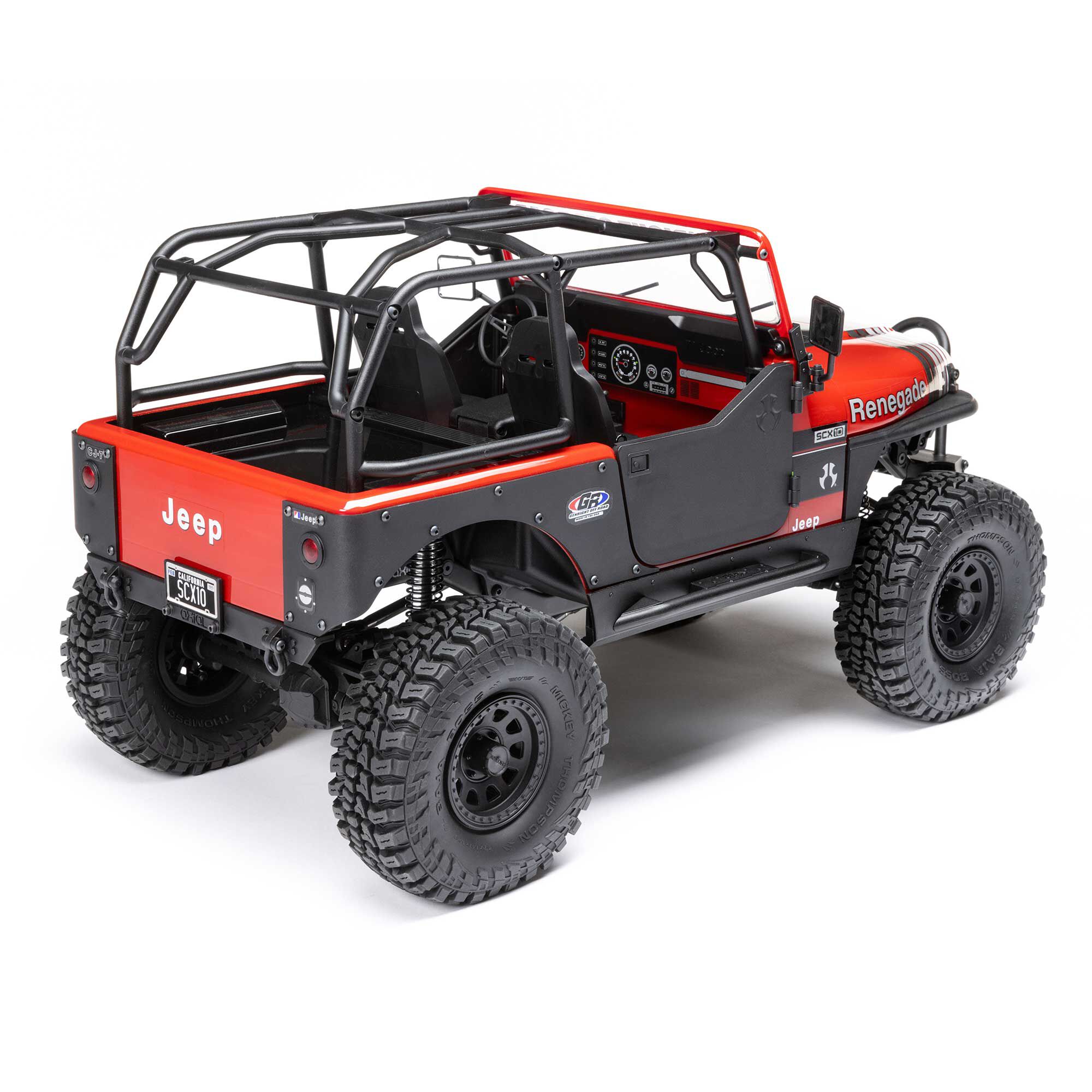 1/10 SCX10 III Jeep CJ-7 4X4 RTR Brushed Rock Crawler, Red | Axial