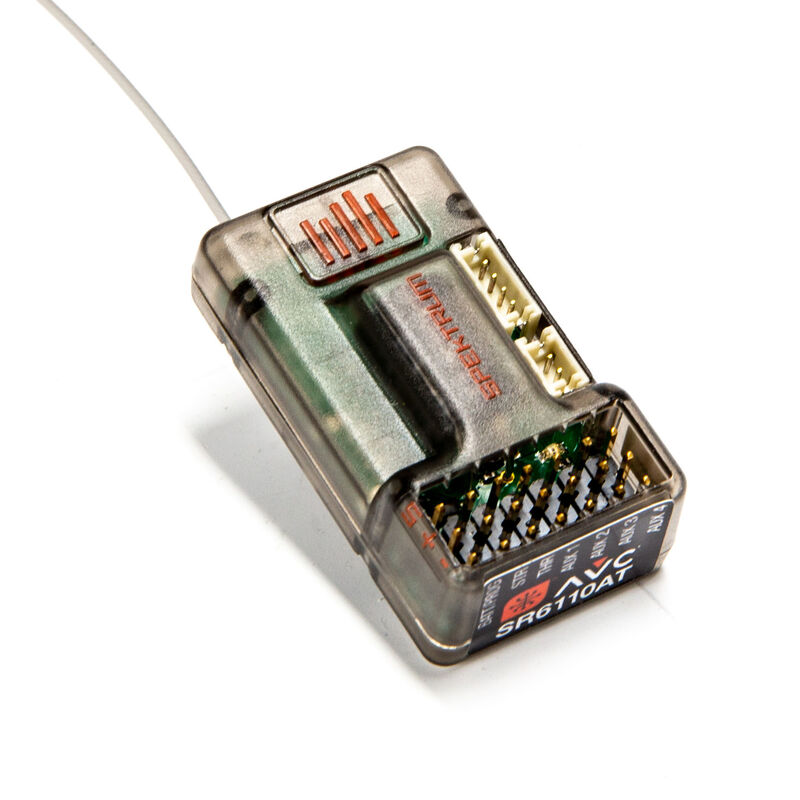 Récepteur Radio Spektrum SPMSR6110AT 6 Canaux - Télémétrie, AVC Pour Voitures RC, Bateaux - Antenne Longue