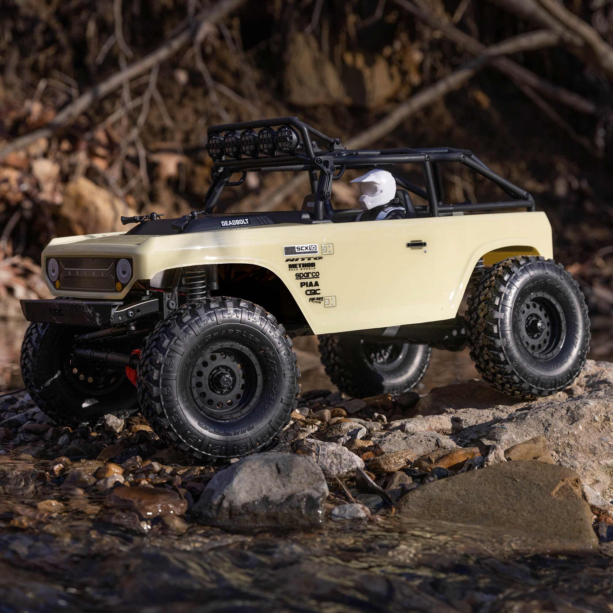 Axial 1/10 SCX10 II Deadbolt 4X4 Brushed RTR, Tan | Axial Adventure
