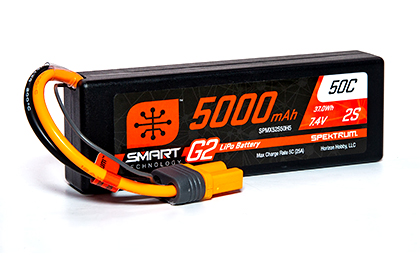 Spektrum<sup>™</sup> 5000mAh 2S 7.4V Smart G2 Lipo 50C: IC5