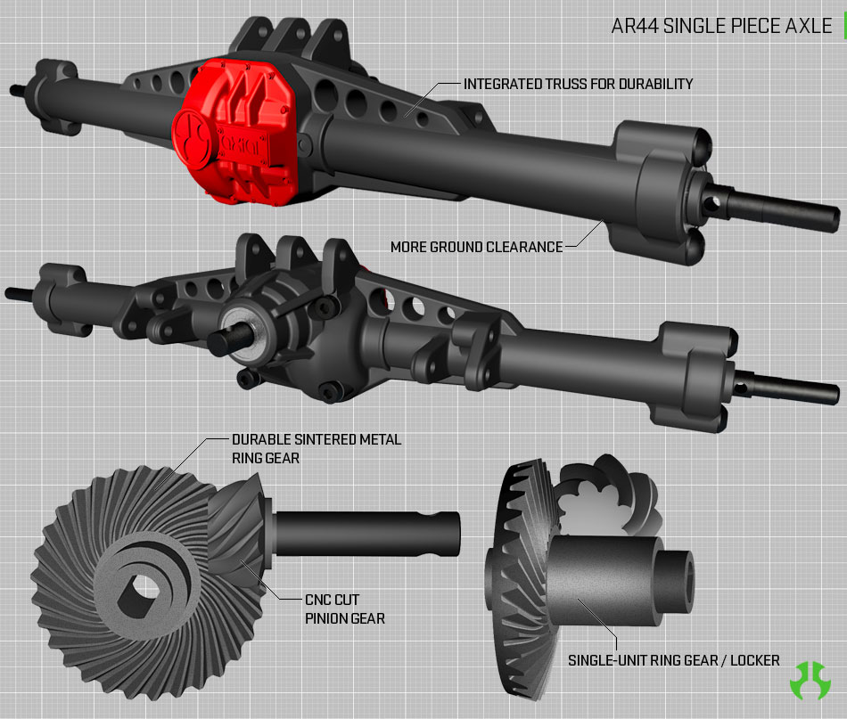 AR44 SINGLE PIECE AXLES