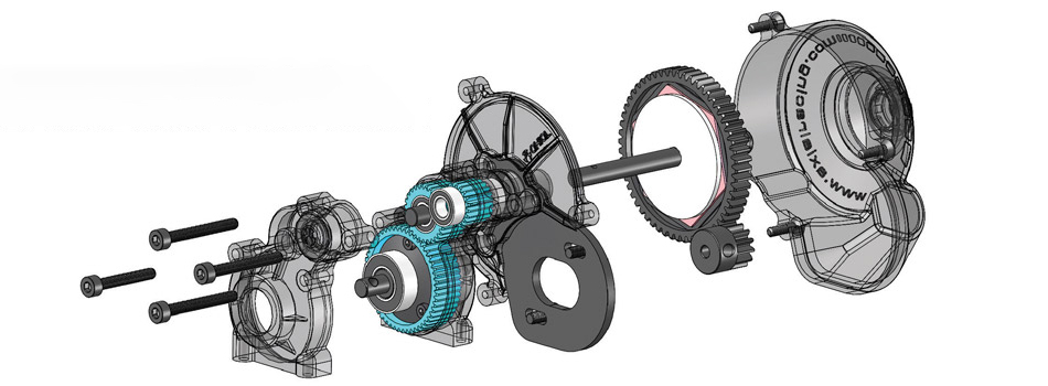 AX10 TRANSMISSION, ALL METAL INTERNAL GEARS