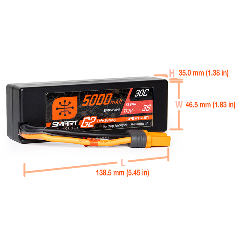 Voltz Batterie Lipo 5000mah 3S 11.1V 50C Hard Case - RC TEAM