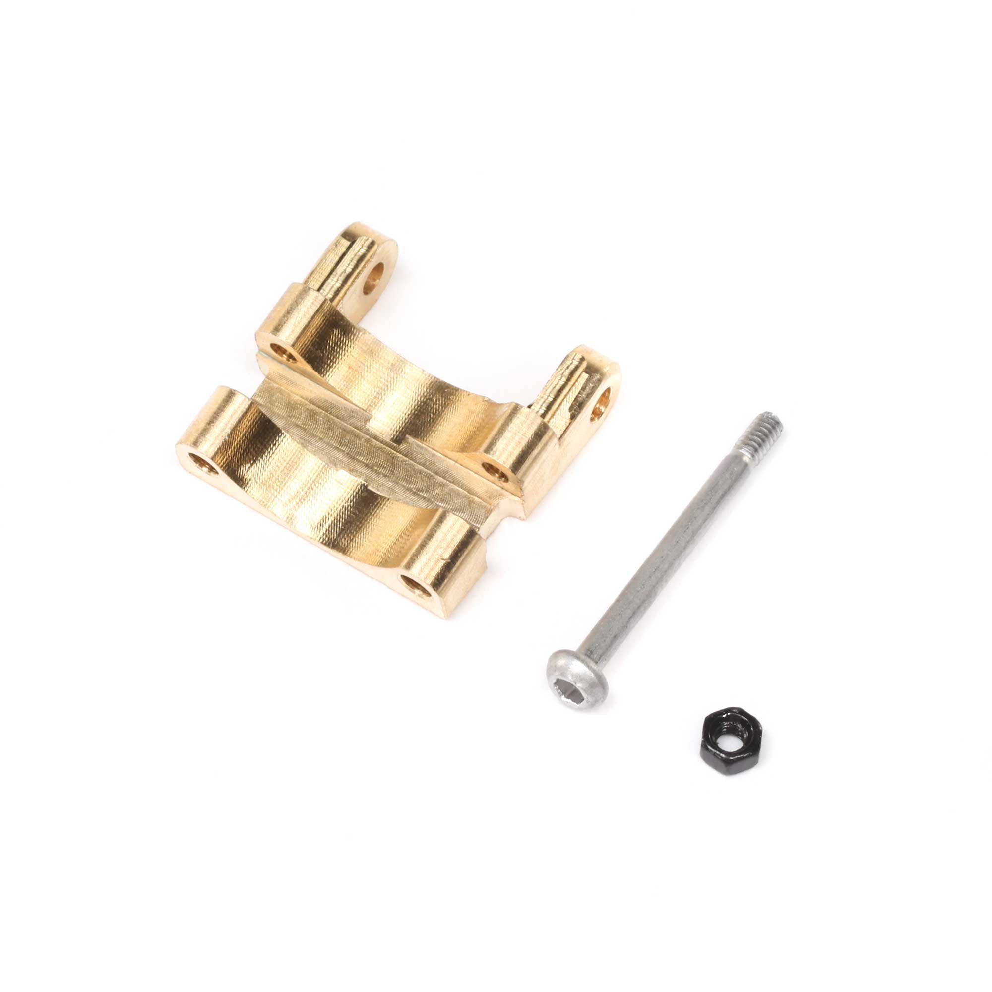 Official product image of the Axial SCX24 brass rear upper link mount