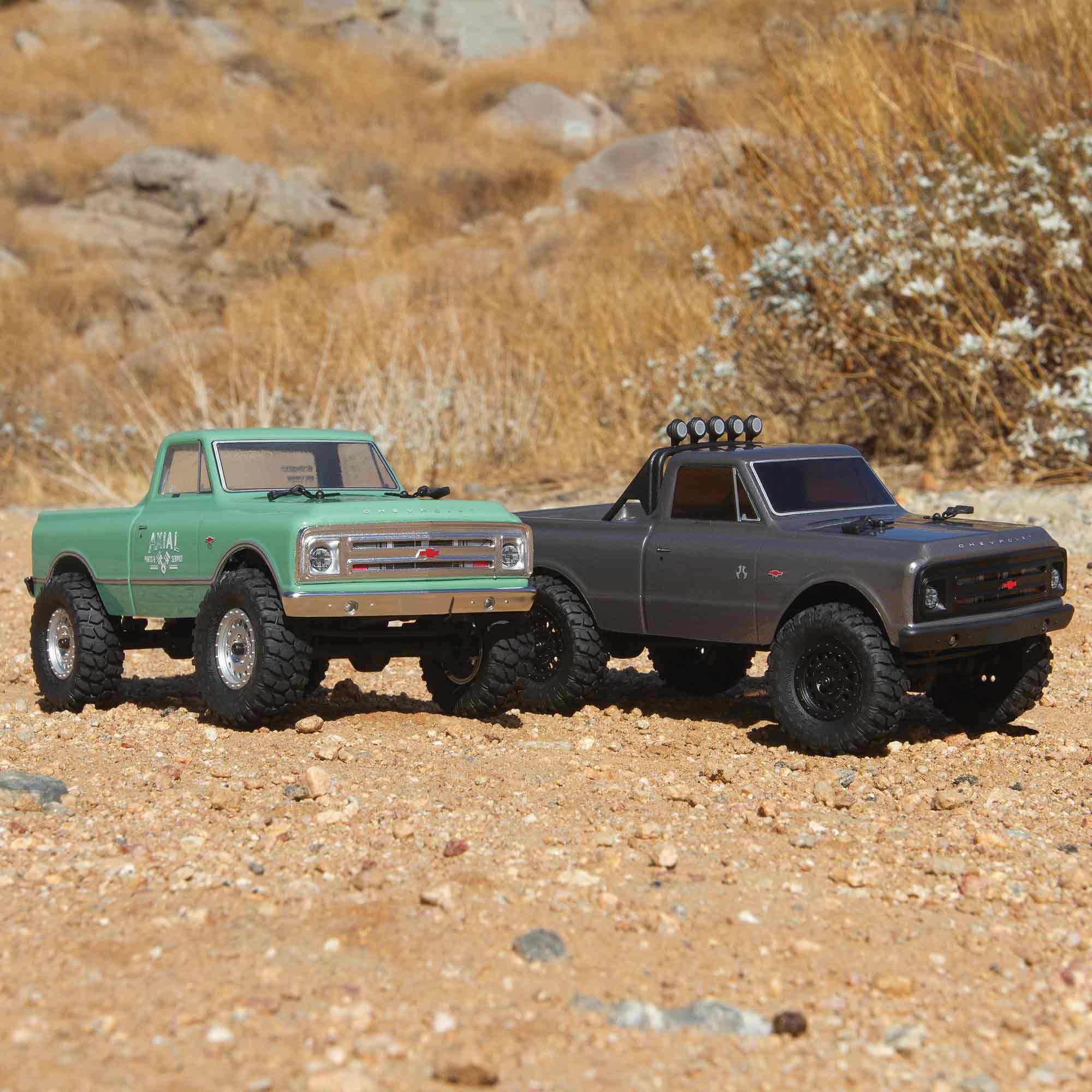 1/24 SCX24 1967 シボレー C10 4WD トラック ブラッシュ RTR、グリーン