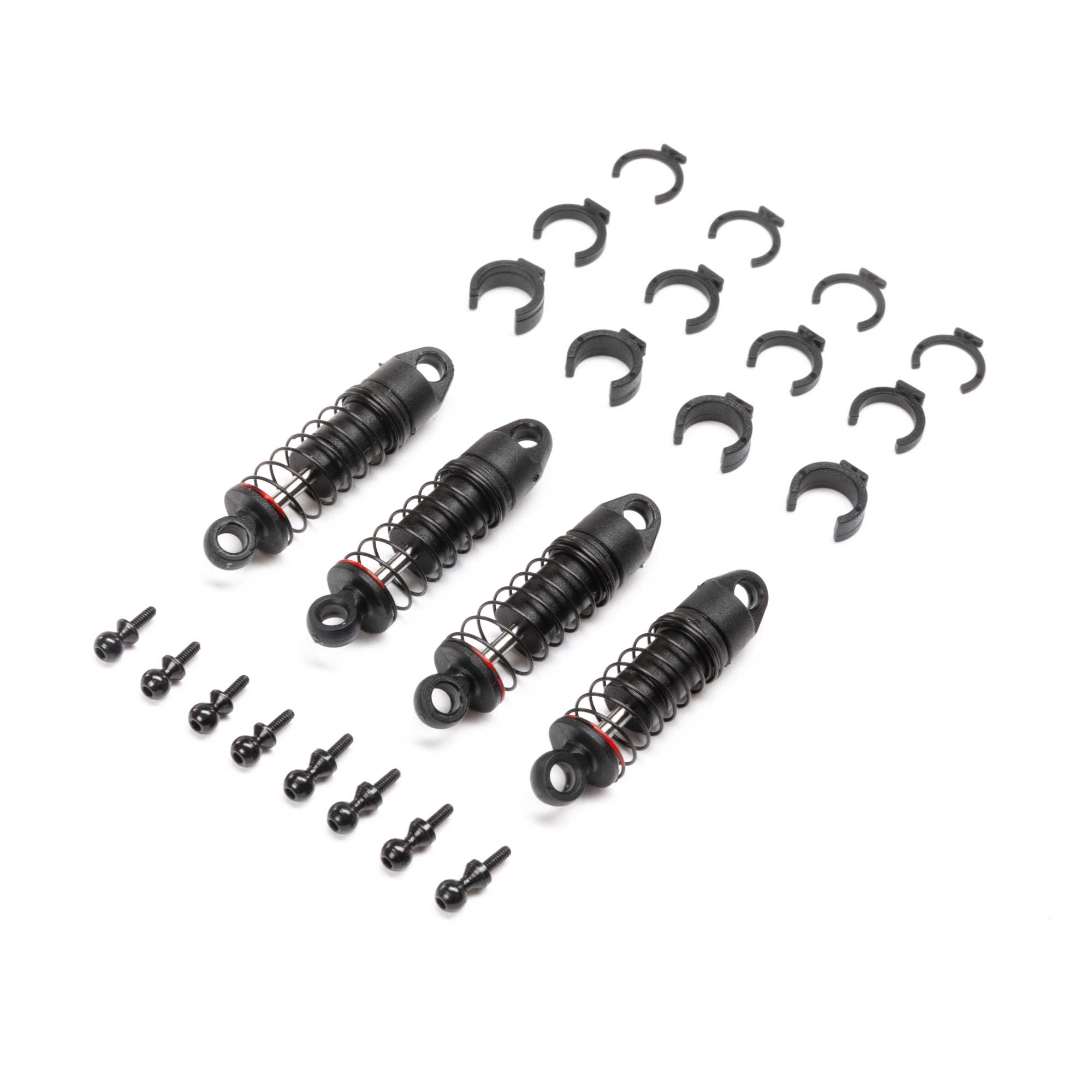 Oil Shock Set 6mm, (.213 lbs/in Red): SCX24 (4) | Axial Adventure